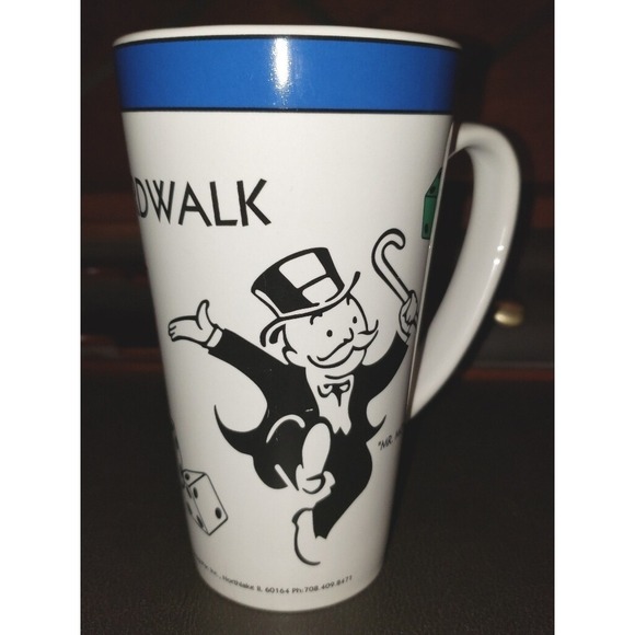 Two Tall Monopoly Cups Mugs ©1999 Hasbro - Picture 4 of 9